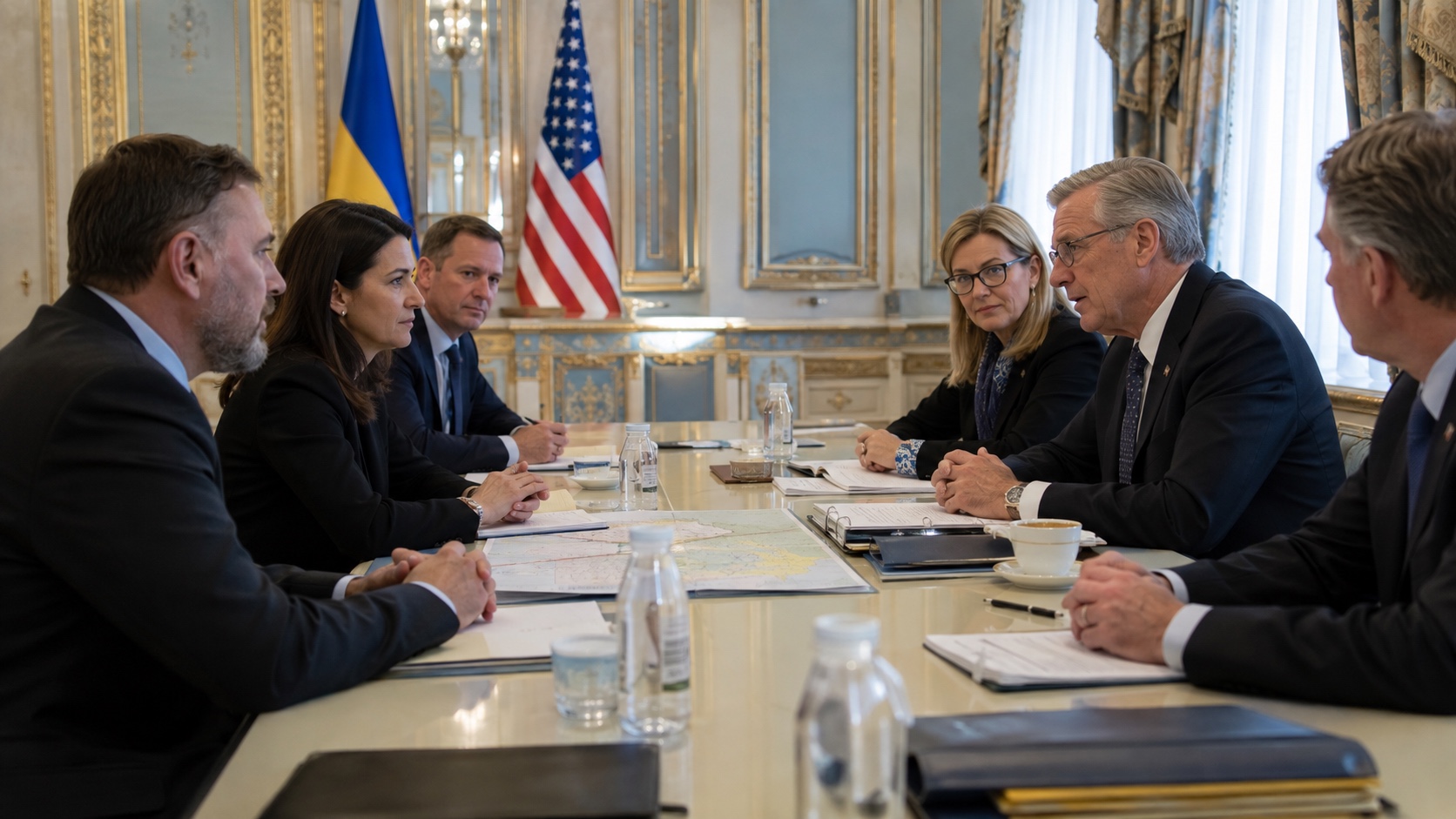 Illustration til: Amerikanske udsendinge i Kyiv til fredssamtaler